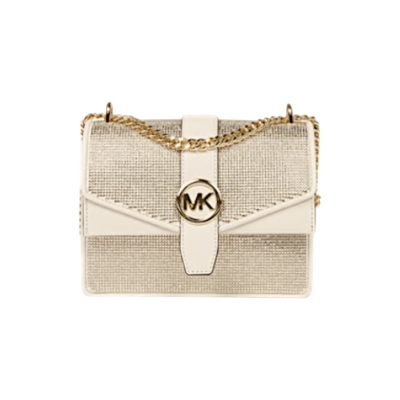 MICHAEL KORS дамска чанта Creenwich creme crystals