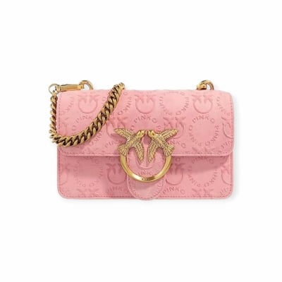 PINKO дамска чанта LOVE ONE  MINI CL suede pink