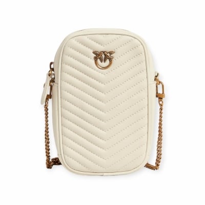 PINKO дамска мини чанта за телефон Love Classic Icon Chevron white