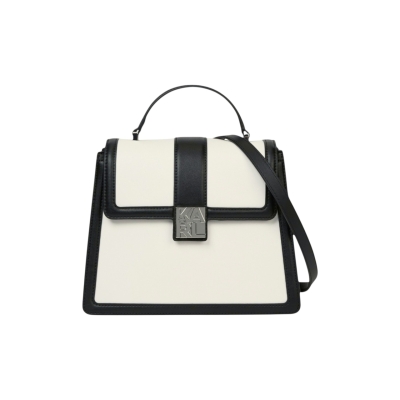 KARL LAGERFELD дамска чанта K/Block logo top handle white