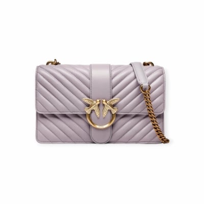 PINKO дамска чанта Love Classic Icon Chevron lila