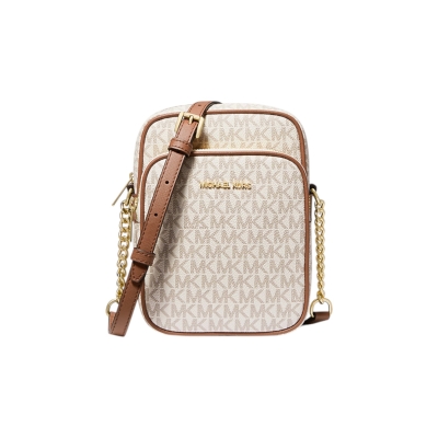 MICHAEL KORS дамска чанта за телефон Jet Set Travel NS Chain logo vanilla