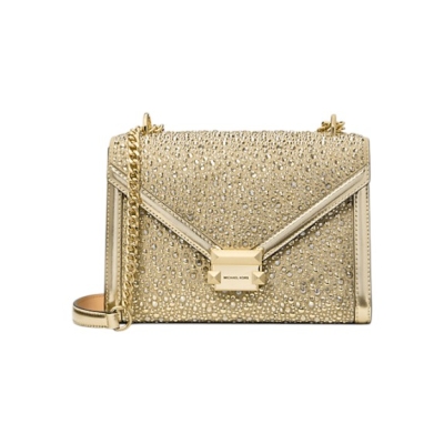 MICHAEL KORS дамска чанта Whitney gold crystal