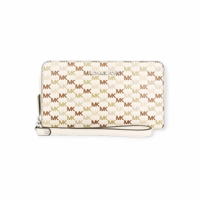 MICHAEL KORS дамски портфейл jetSet travel monogram white