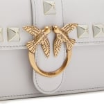 PINKO дамска чанта Love one mini studs white