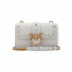 PINKO дамска чанта Love one mini studs white