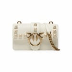 PINKO дамска чанта Love one mini studs white