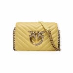 PINKO дамска чанта LOVE CLICK MINI NAPPA JEWEL yellow