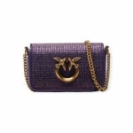 PINKO дамска мини чанта Love Click Micro Full strass purple