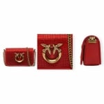 PINKO дамска мини чанта Love Click Micro Full strass red