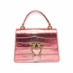 PINKO дамска чанта Love One Top handle mini croco pink