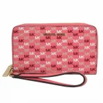 MICHAEL KORS голям портфейл Jet Set travel monogram pink