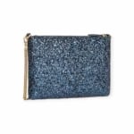 PINKO дамски клъч Flat Classic glitter blue